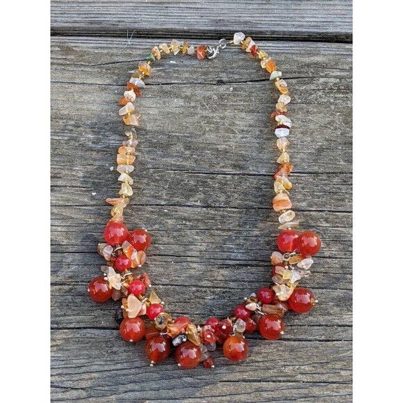 Vintage Carnelian & Quartz Demi Parure Set // Southwestern Necklace and Bracelet - Picture 3 of 10